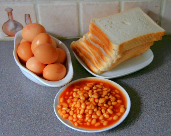 Tam İngiliz kahvaltısı malzemeler — Stok fotoğraf