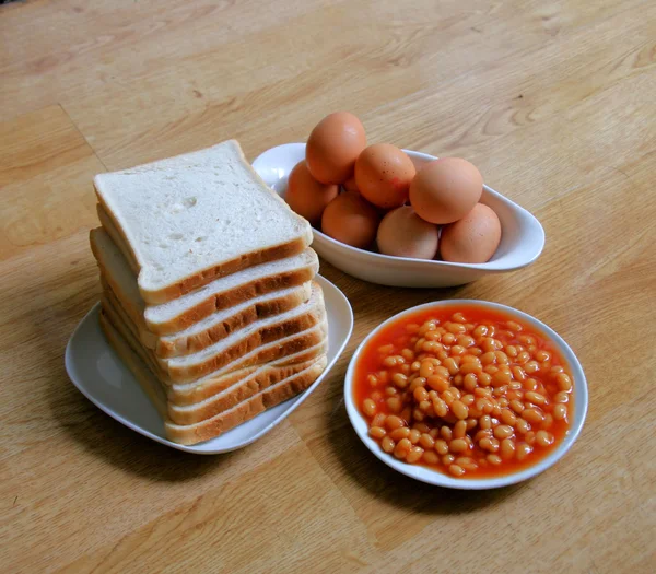 Ingredienti completi colazione inglese — Foto Stock