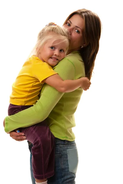 Jonge moeder met meisje — Stockfoto