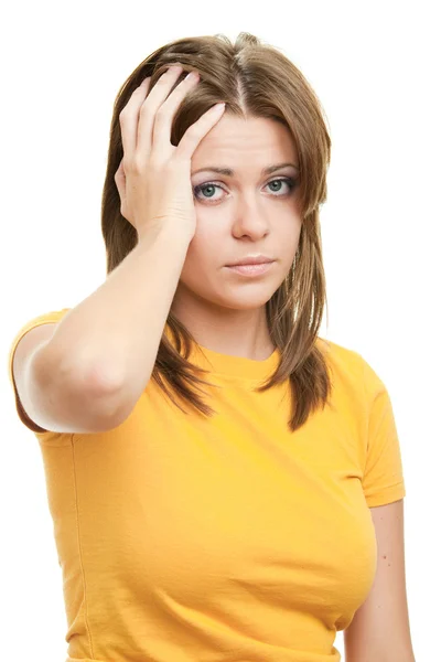 Frau mit Kopfschmerzen — Stockfoto