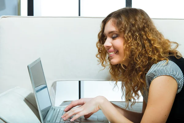 Woman with laptop Royalty Free Stock Images