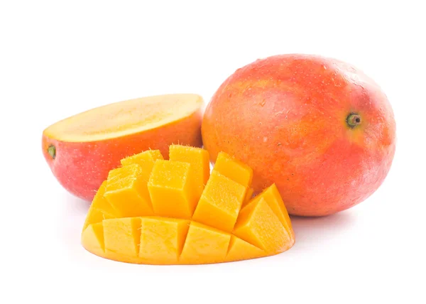 Fresco delicioso mango fruta y rebanada — Foto de Stock