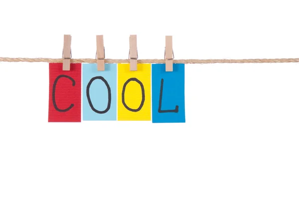 Cool, Wooden peg and colorful words — Stock Photo, Image