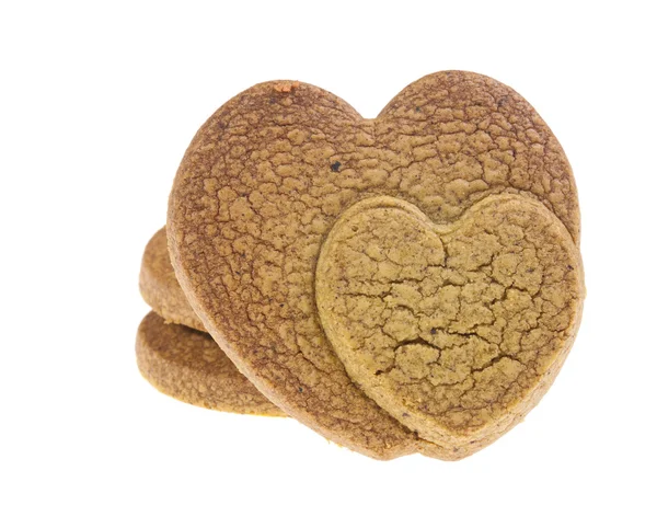 Cookies isolados com padrão de coração conectado — Fotografia de Stock