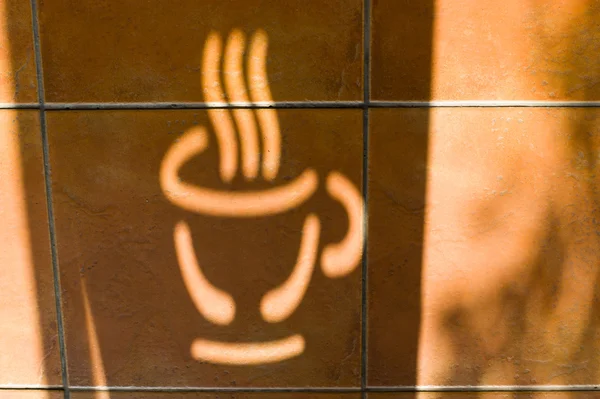 Тень логотипа кофе — стоковое фото