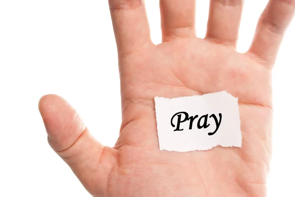 Yandan kağıda yazdığınız sözcük dua — Stok fotoğraf