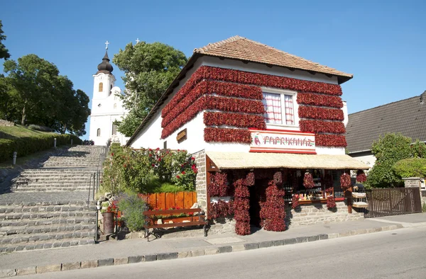 Famous paprika house in Tihany,Hungary — Stock Photo, Image