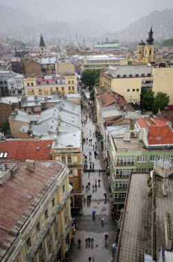 Sarajevo Main Street Panorama clipart