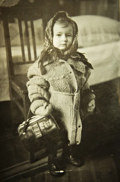 A pequena aldeia fashionista menina — Fotografia de Stock
