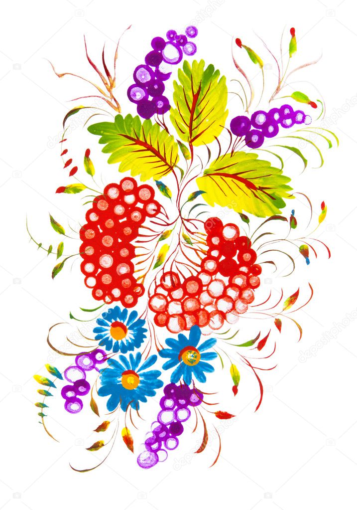 Floral decorative pattern on a white background
