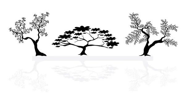 Set van abstracte bomen — Stockvector