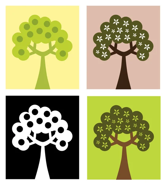 Set of abstract trees — Stock Vector