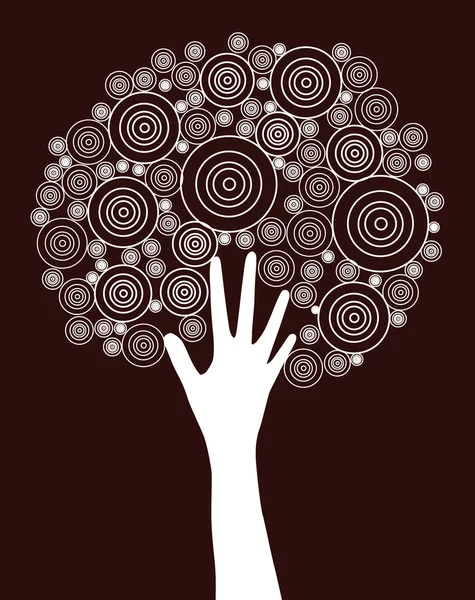 Abstract hand tree — Stock Vector