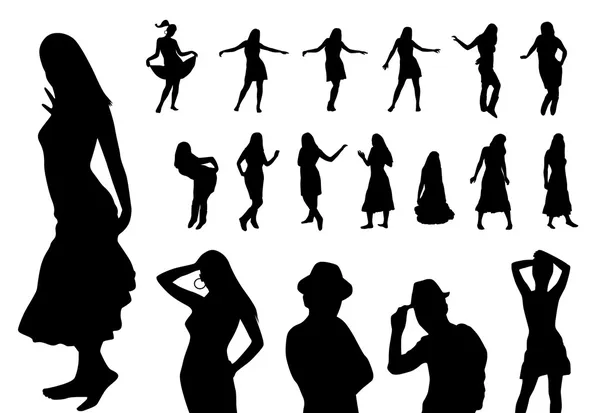 Silhouettes femme — Image vectorielle
