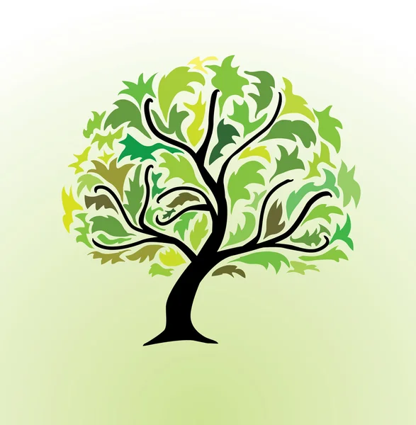 Абстрактное зелёное дерево — стоковый вектор