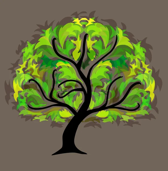 Abstraktní Zelený strom — Stockový vektor