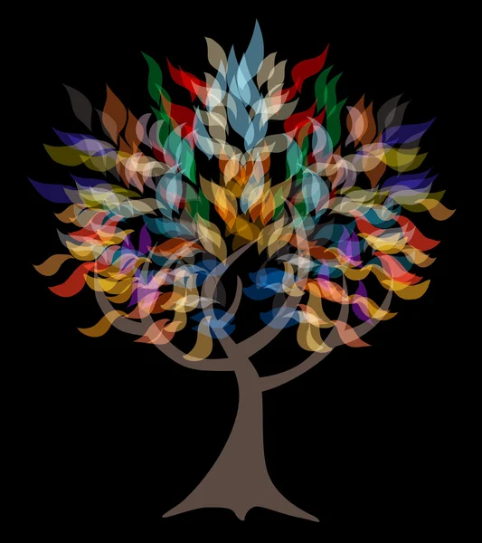 Abstraktní vícebarevná strom — Stockový vektor