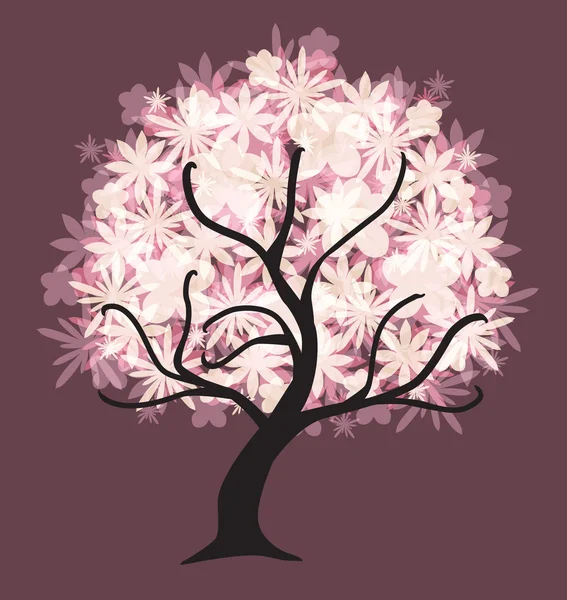 Arka çiçekli ağaç — Stok fotoğraf