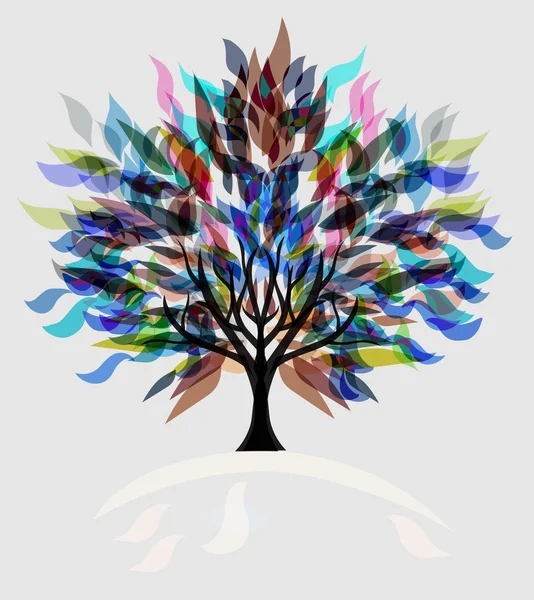 Abstract multicolor tree — Stock Vector
