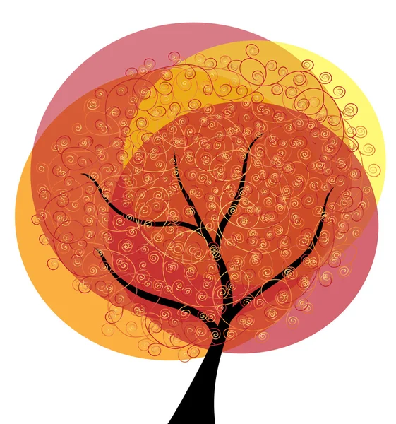 抽象秋天一棵树 — 图库矢量图片