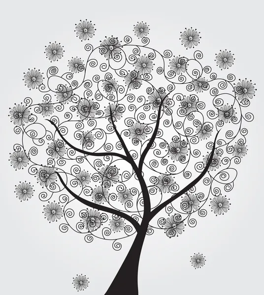 Árvore floral abstrato — Vetor de Stock