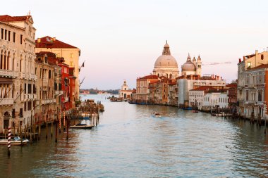 Grand canal and Basilica di Santa Maria della Salute in Venice. clipart