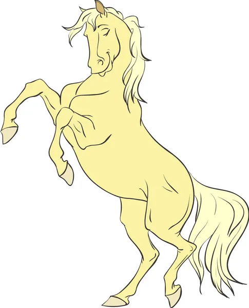 Cartoon palomino horse uppfödning upp — Stock vektor