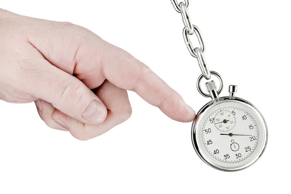 Stopwatch pendulum and hand — Stock Photo, Image