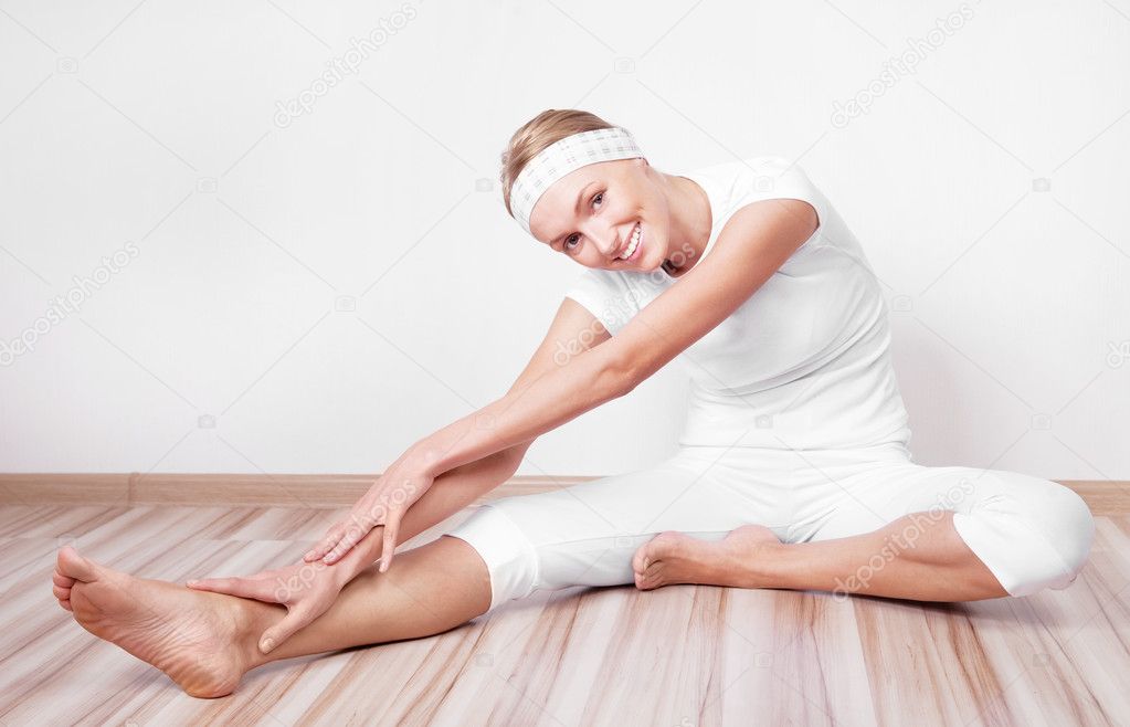 Woman stretching the muscles
