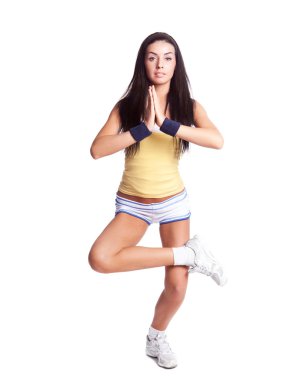 Girl stretching clipart