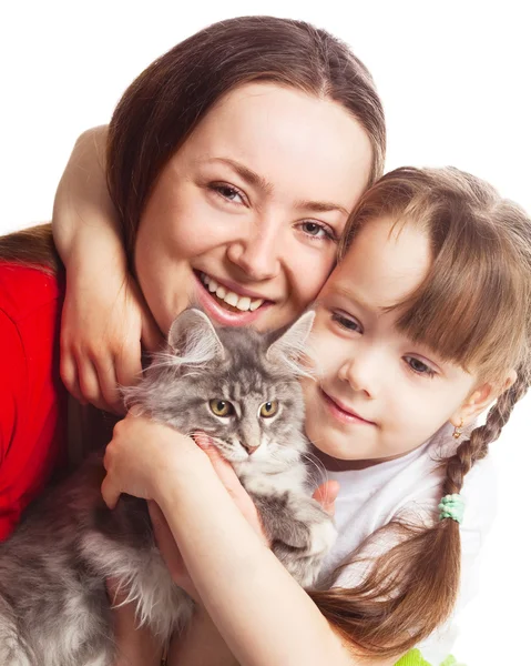 ครอบครัวที่มีแมว — ภาพถ่ายสต็อก