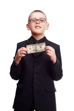 Boy with money clipart