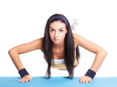 Woman working out clipart