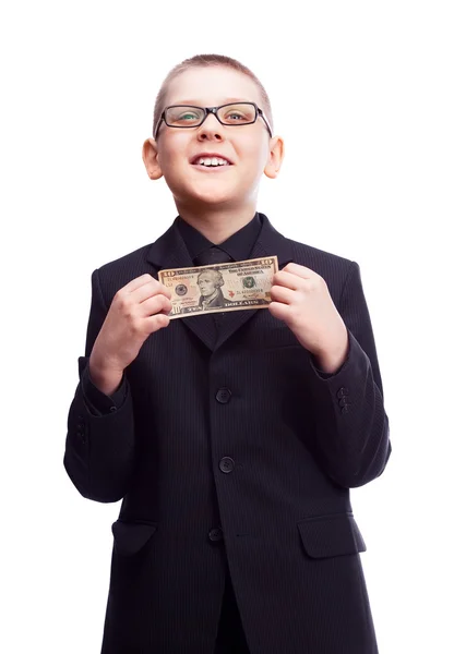 Niño con dinero —  Fotos de Stock