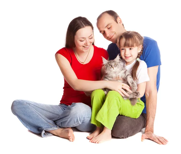 猫と家族 — ストック写真