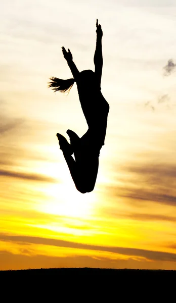 Jumping woman — Stock Photo, Image