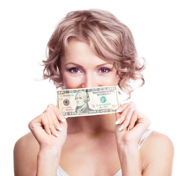 Woman with money Royalty Free Stock Photos