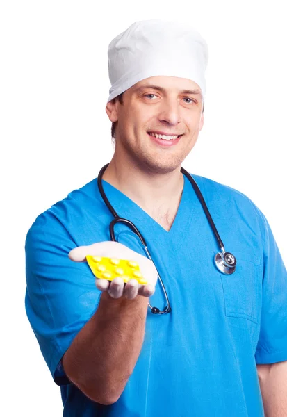 Arzt mit Pillen — Stockfoto