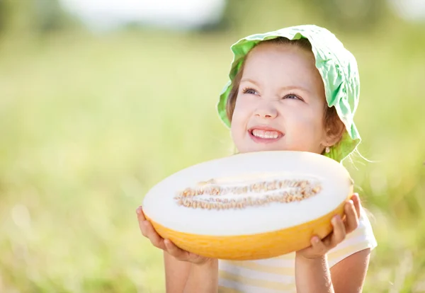 stock image Girl with melon
