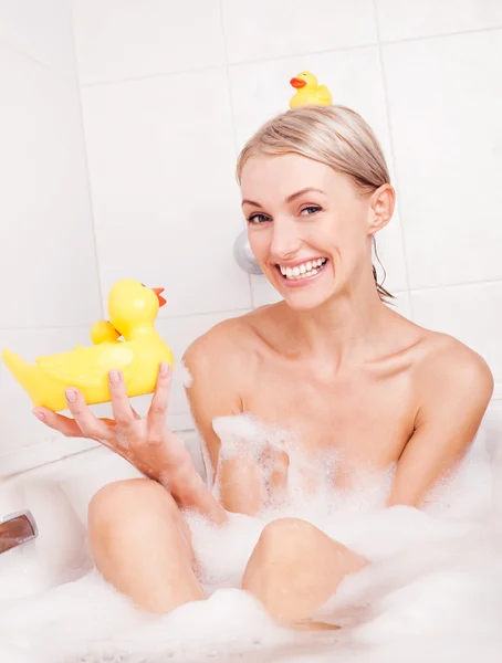 Woman taking a bath — Stock Photo, Image