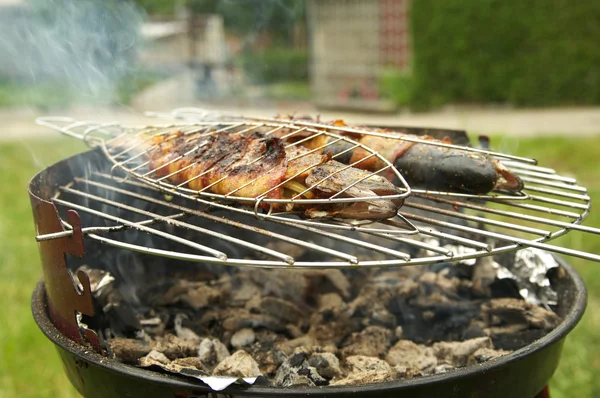Trout on grill. — Stock Photo, Image
