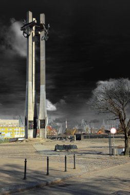 Memorial of the fallen shipyard workers 1970 in Gdansk. clipart