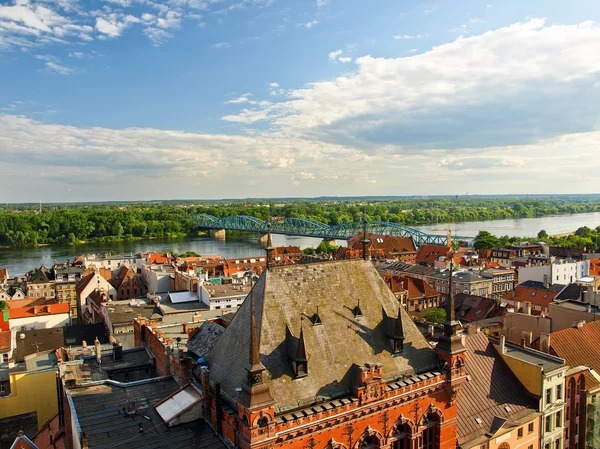 Panorama van torun, Polen. — Stockfoto