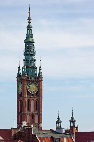 Aerial view of the City Hall in Gdansk, Poland. Photo taken on: March 8, 2011
