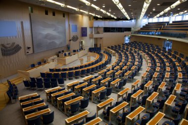 Interior of Swedish parliament in Stockholm clipart