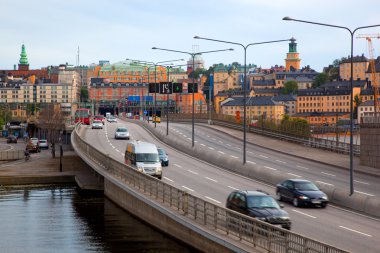 Stockholm, Sweden. Street to downtown clipart