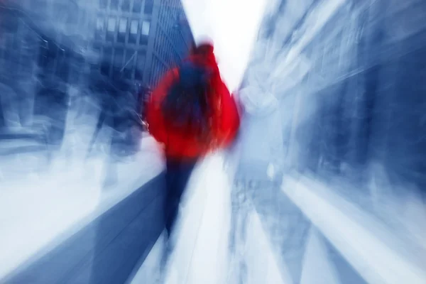 W pośpiechu Śródmieście, ruch blured — Zdjęcie stockowe