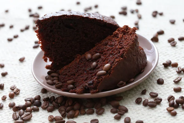 Chokolade og kaffe kage - Stock-foto