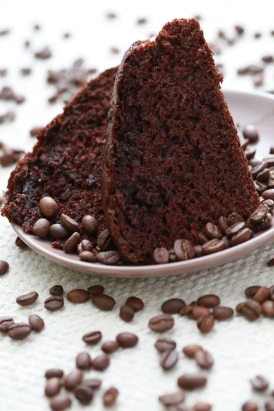 Chokolade og kaffe kage - Stock-foto