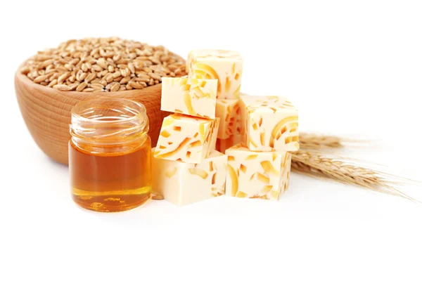Búza és méz szappan — Stock Fotó